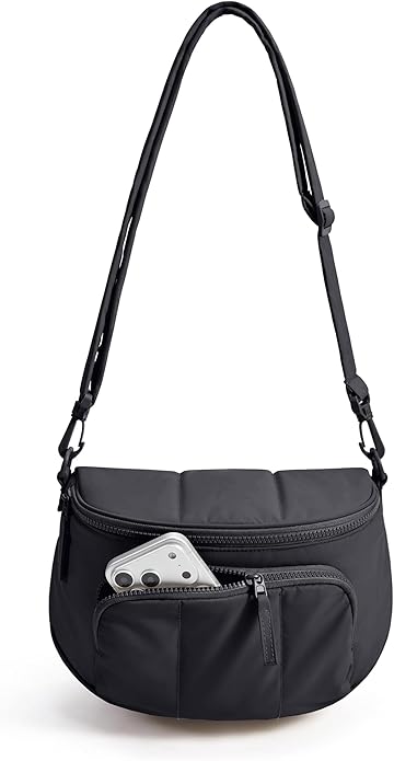 BAGSMART Bum Bags for Women, Crossbody Purses for Travel & Work, Quilted Water-resistant Hobo Bag | 4.5L Roomy, Fanny pack, ideal for Moms, Long Outings, Everyday cute bag, Puffer, Nylon