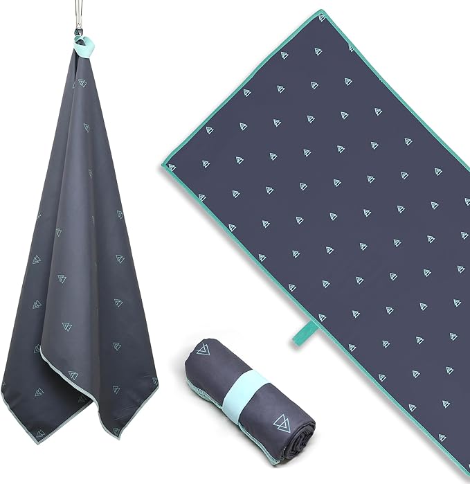Acteon Large Microfiber Beach Towel, 64" x 30" Quick Dry Odor-Free Technology, Men & Women Fast Drying Absorbent Swim Towels for Swimmers, Sand, Pool, Travel, Hiking, Gym, Camping, Bath