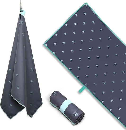 Acteon Large Microfiber Beach Towel, 64" x 30" Quick Dry Odor-Free Technology, Men & Women Fast Drying Absorbent Swim Towels for Swimmers, Sand, Pool, Travel, Hiking, Gym, Camping, Bath