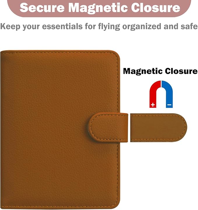 HOTCOOL Passport Holder Travel Essentials Airplane & Cruise Essentials Ship Leather Wallet Cover Case RFID Blocking Women & Men Vacation Travel Accessories Gifts Deals, Litchi - Brown