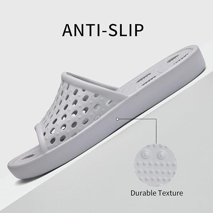 Litfun Shower Shoes for Women Non-Slip Quick Dry Shower Slippers Lightweight Pool Sandals with Drain Holes for College Dorm, Beach, Bathroom & Gym