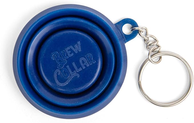 Pocket sized silicone Shot Glass with Keychain, Collapsible Silicone Reusable travel cup, Keychain attached set to travel and adventure, BPA-Free Silicone, Cool novelty gift