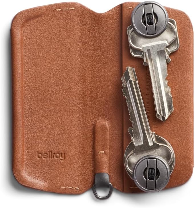 Bellroy Key Cover Plus – 3rd Edition (Leather Key Holder, Holds 4 – 8 Keys) - Caramel