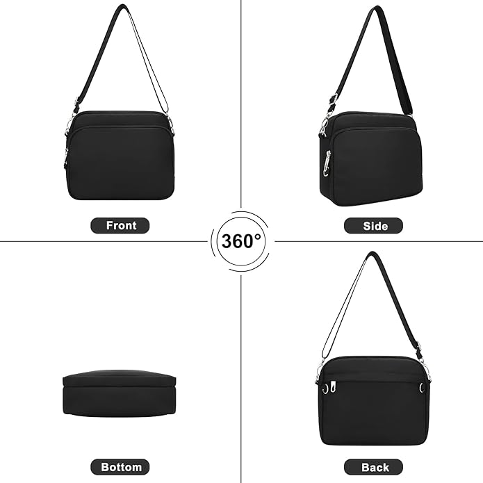 Small Nylon Crossbody Bags for Women, Anti theft Travel Purses Handbag Shoulder Bag, Cute Cross Body Wallet with RFID