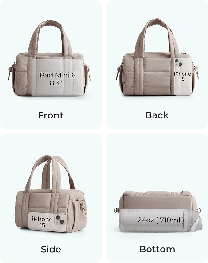 BAGSMART Reiki Gym Bag for Women, Mini/Medium Crossbody Bags for Women, 5L Dance Bag with Detachable Strap, 15L Yoga Mate Bag with Wet & Dry Pocket
