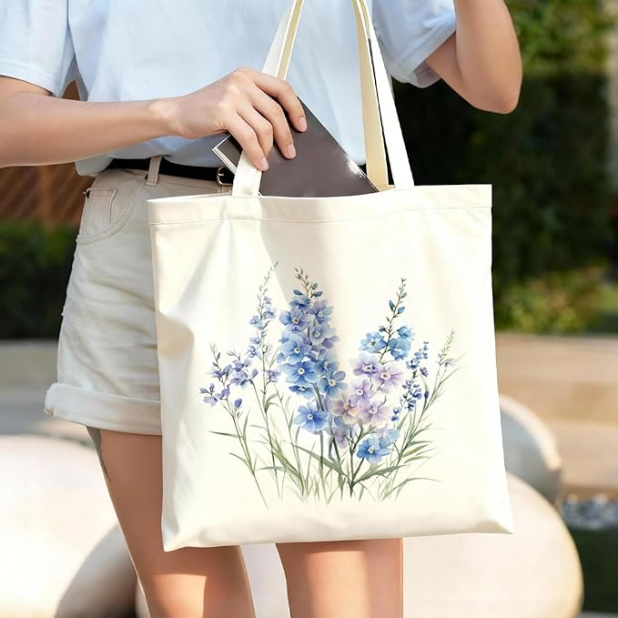 Canvas Tote Bag for Women, Vintage Print Handbag, Aesthetic Shopping Bag for Work Travel Beach, Everyday Shoulder Tote