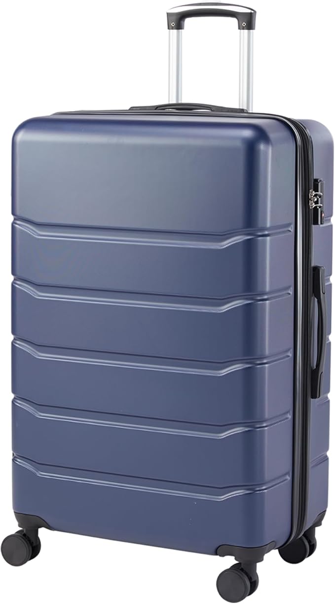 NEWBULIG 28 Inch Carry on Luggage, Lightweight Expandable Rolling Suit Case with TSA Lock, Hard Shell ABS Suitcase with Double Spinner Wheels, Blue