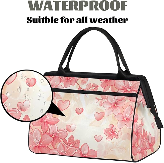 Peach Blossom Design Overnight Weekender Bag for Women Men Travel Duffel Bags Waterproof Luggage Carry on Sports Yoga Gym Bag