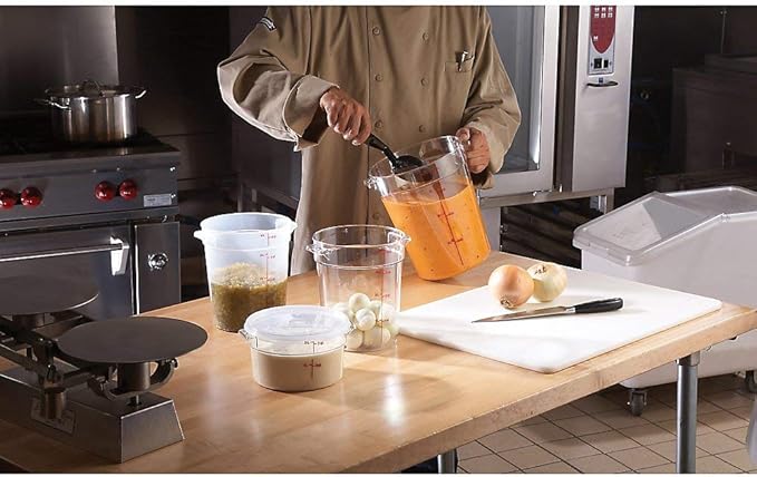Cambro RFSCW8135 9-15/16" Top Diameter x 10-7/8" Height, Camwear Clear Polycarbonate Round Food Storage Container (Cover Sold Separately), 8 Quart