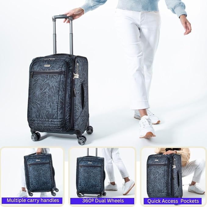Ricardo Beverly Hills Avalon Softside Check-In Luggage Made with Sustainable 100% Recycled PET (rPET), Lightweight, Eco-Friendly Travel, Expandable, Dual Spinner Wheels, Serengeti Night, 24-inch