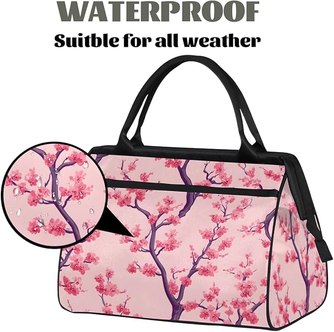 Plum Blossom Overnight Weekender Bag for Women Men Travel Duffel Bags Waterproof Luggage Carry on Sports Yoga Gym Bag