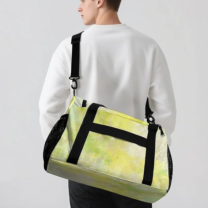 Pistachio Green Duffle Bag Gym Bag for Workout Travel Tote with Detachable Straps