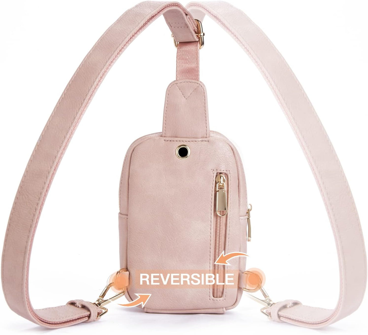 Telena Small Sling Bag for Women Leather Crossbody Fanny Packs Chest Bag for Women