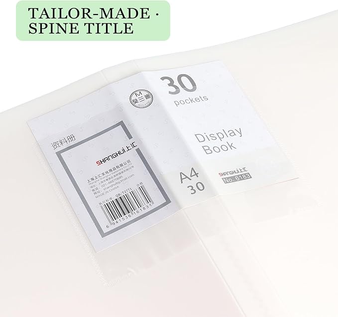 Tamaki Portfolio Binder with Plastic Sleeves, Pocket Portfolio Folder with Clear Sheet Protectors, Display 60 Pages Book, Presentation Book for Artwork, Document Organizer, 1 Pack (White)