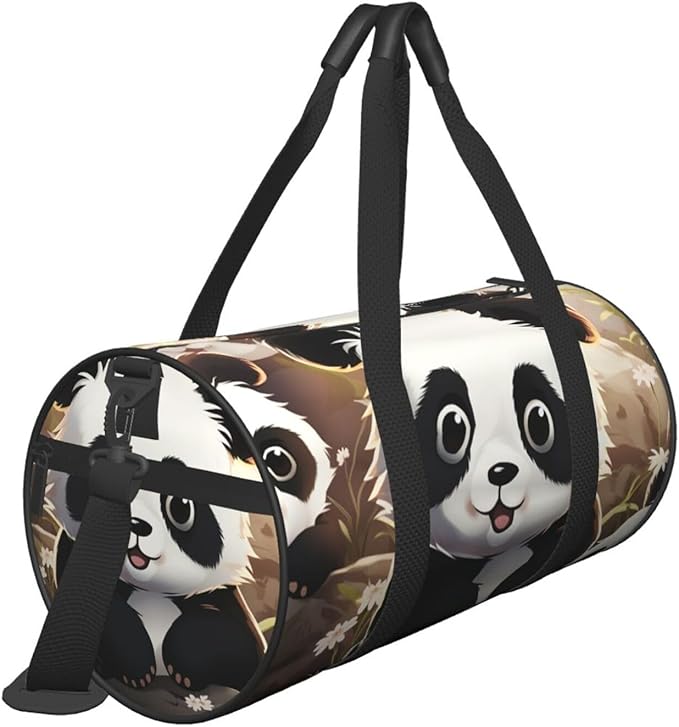 Travel Duffel Bag Lightweight Carry On Weekender Overnight Bags Cute Panda Animal Sports Tote Gym Backpack with Adjustable Strap Hospital Bags Foldable Luggage Bag for Women Men