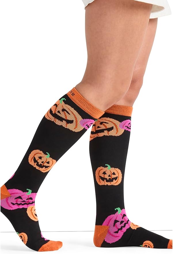 Cherokee Women's 10-15mmHg Compression Socks – Fun Print Knee Highs with Light Support, Soft Feel - PRINTSUPPORT