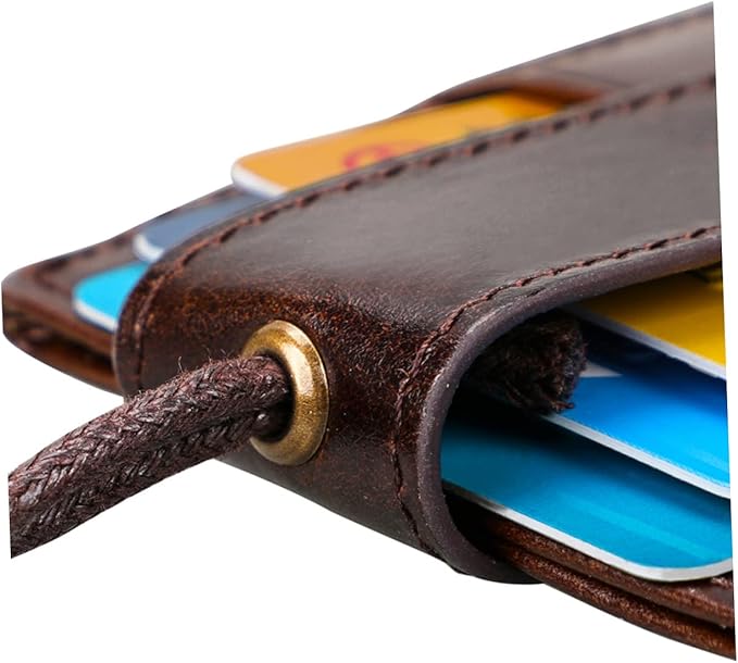 Blocking Wallet Badge Holder Lanyard Clips Leather Card Holder Sleeve for Credit Cards Name Protector
