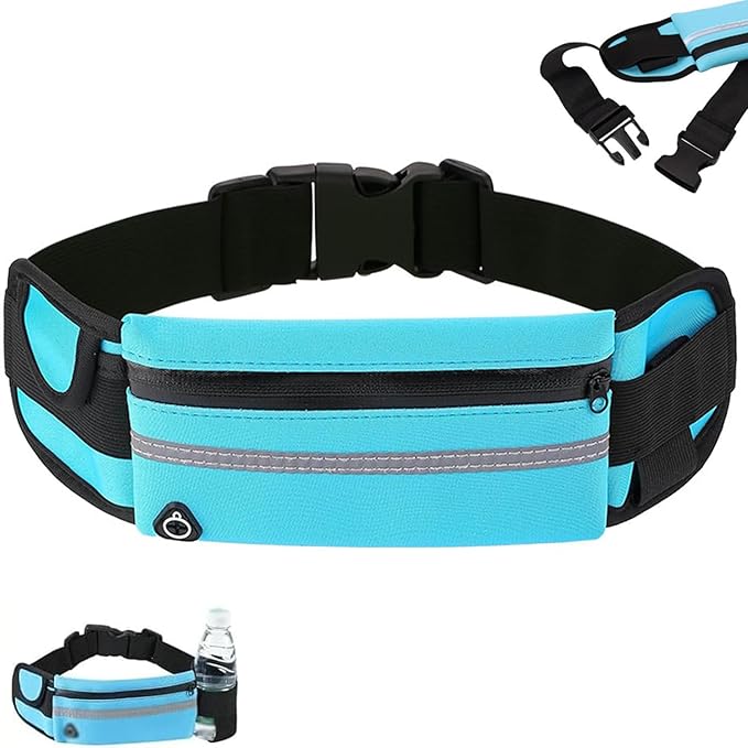 Anti-Theft Invisible Waist Bag, Hidden Storage for Safer Travel, Ultra-Slim Money Belt, Waterproof, Ultra-Light Fabric - Soft, Stretchy & Breathable (Blue)