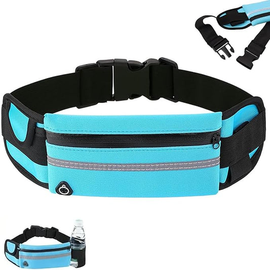 Anti-Theft Invisible Waist Bag, Hidden Storage for Safer Travel, Ultra-Slim Money Belt, Waterproof, Ultra-Light Fabric - Soft, Stretchy & Breathable (Blue)