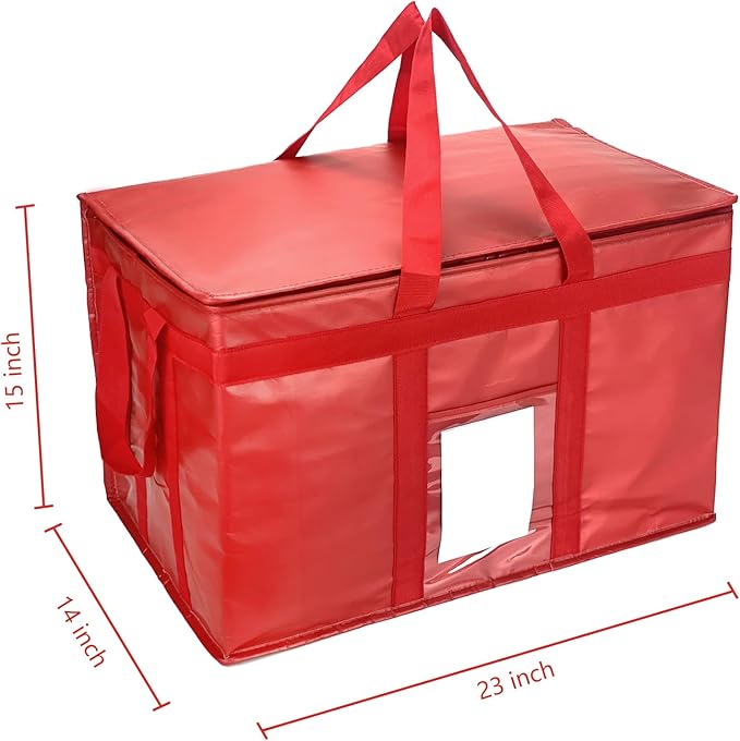 Yalin XXXL Large Insulated Cooler Bag, Styrofoam Cooler of Keep Food Hot or Cold, Reusable Double Zipper Food Delivery Bag for Grocery Shopping, 23" W x 15" H x 14" D