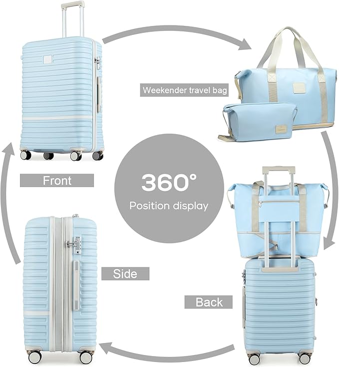 Joyway Luggage Set 3 Piece Suitcase Sets with Spinner Wheel,Hardside Expandable Travel Laggage with TSA Lock (20/24/28