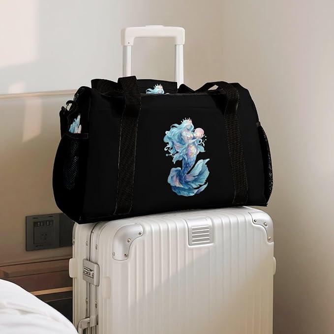 Magical Mermaid Duffle Bag Gym Bag for Workout Travel Tote with Detachable Straps