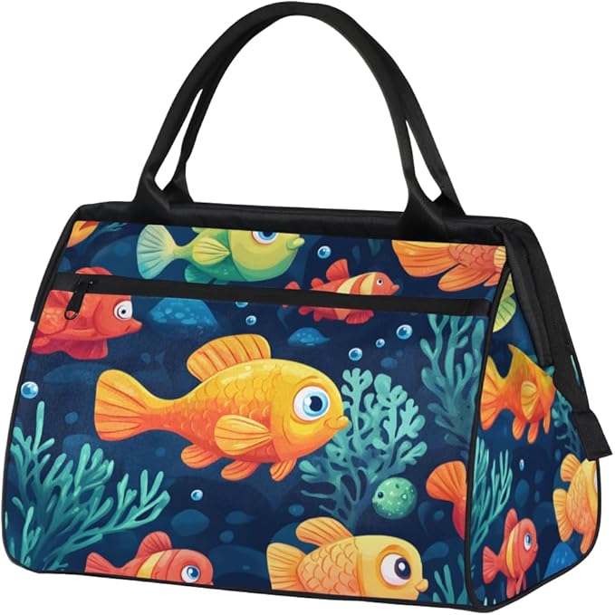 Clown Fish Overnight Weekender Bag for Women Men Travel Duffel Bags Waterproof Luggage Carry on Sports Yoga Gym Bag