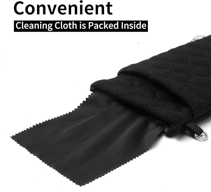 Face Shadow Double Glasses Case Soft Eyeglass Case For Women Men Squeeze Top Sunglasses Case With Cleaning Cloth
