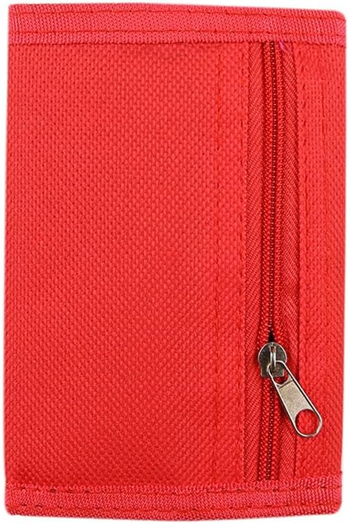 NEICY RFID Blocking Canvas Wallet for Men and Women - Camo Trifold Outdoor Sports Wallets with Magic Sticker for Teen Kids (Red)