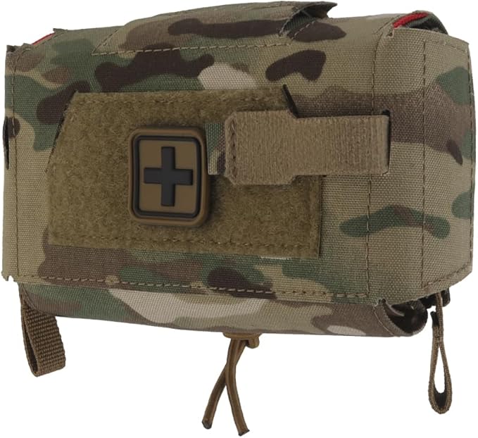 IFAKon Compact V3 Ifak Pouch for Trauma Kit, Quick Pull First Aid Pouch with 7 Pockets Adapt to Belt, MOLLE Plate Carrier Vest, Waistband, Chest Rigs.