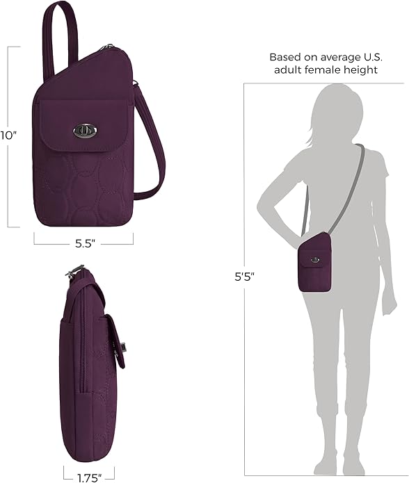 Travelon Anti-Theft Runways Slim Assymetric Crossbody