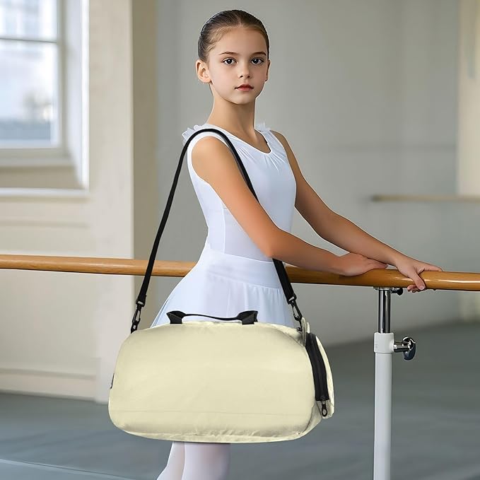 Lemon Chiffon Solid Color Pure Plain Small Gym Bag with Shoes Compartment Large Capacity Personal Item Travel Bag for School Practice, Sports, Travel bolso de viaje para hombre