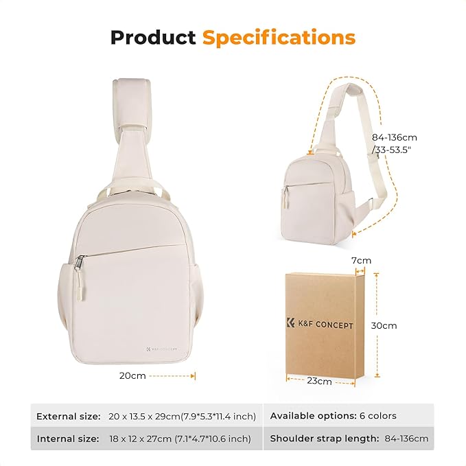 K&F CONCEPT Small Camera Bag for Photographer, Camera Sling Crossbody bag for DSLR/SLR/Mirrorless Camera, Compact Camera Case for Men and Women