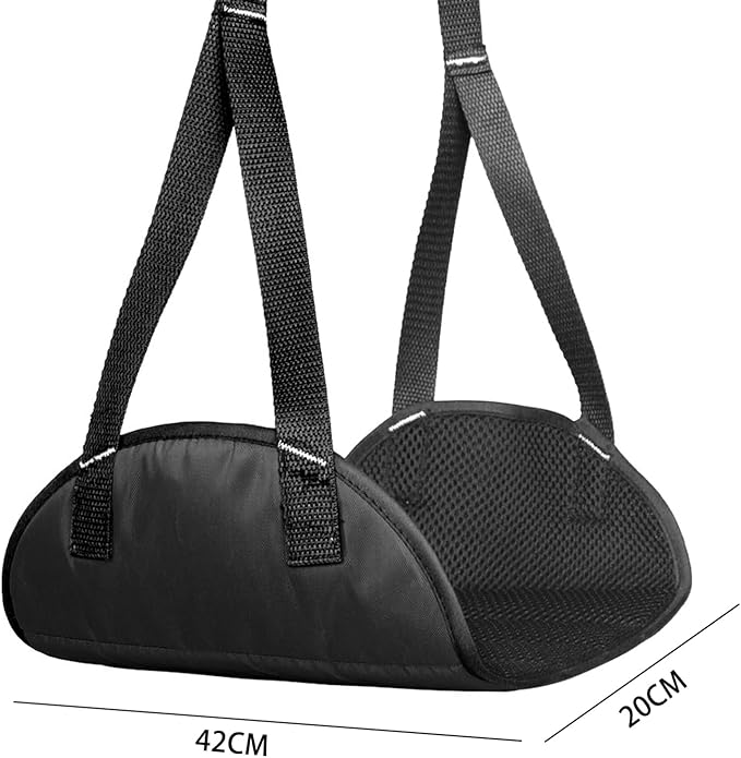 TOLUON Airplane Foot Hammock Foot Hammock for Plane Travel Portable Airplane Footrest Length Adjustable Airplane Foot Rest Travel Essentials Accessories Office Leg Rest Gifts to Relax Your Feet Black