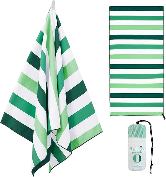 Exclusivo Mezcla Microfiber Quick Dry Beach Towel, Large Lightweight Sandfree Pool Towel for Swimming Camping Travel with Bag (Forest Green, 30x60 Inches)