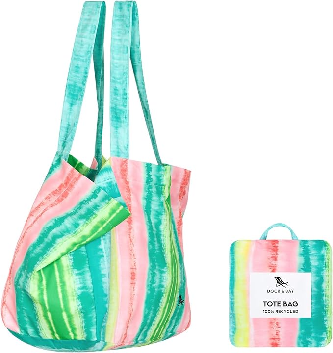 Dock & Bay Everyday Beach Tote Bag - Reusable Carrier Bag for Daily Use - Carries Up to 10kg - 100% Recycled Materials
