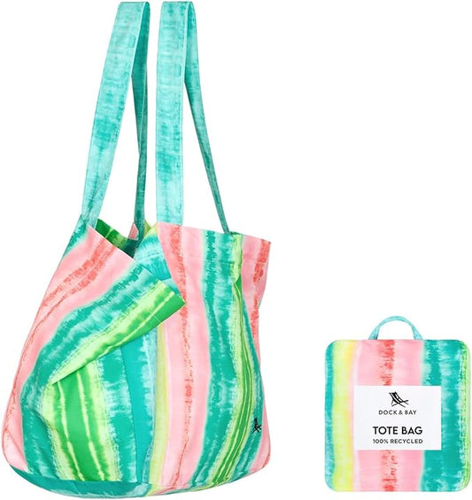 Dock & Bay Everyday Beach Tote Bag - Reusable Carrier Bag for Daily Use - Carries Up to 10kg - 100% Recycled Materials