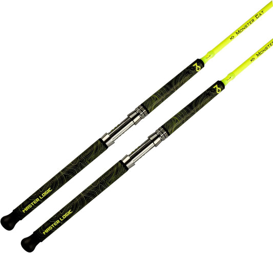 Monster Catfish Fishing Rod - 7' Medium Heavy, 1-Piece Glow in Dark Casting Rod, S-Glass & Carbon Graphite Blend, Durable EVA Foam Super Grip, Catfish Pole for Night Fishing