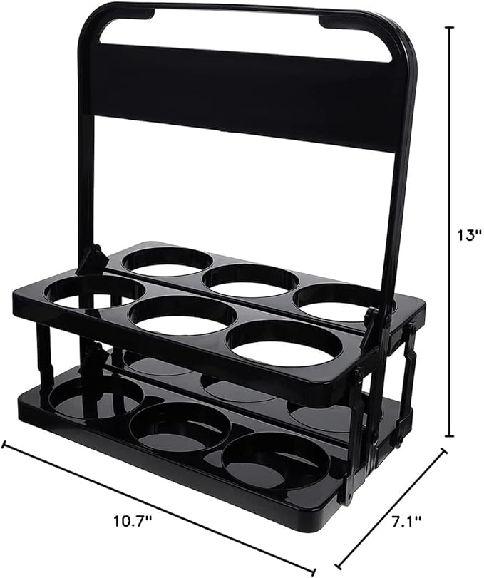 Portable Drink Carrier,Reusable Beer Bottle Coffee Cup Holder,Beer Bottle Drink Caddy for Delivery,6 Holes Cup Holders with Handle for Catering Restaurant Travel Car,Black