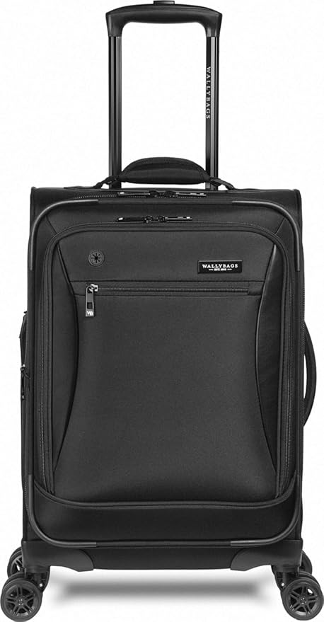 WallyBags Solutions 20” Expandable Spinner Carry-On with Padded Laptop and Electronics Pockets