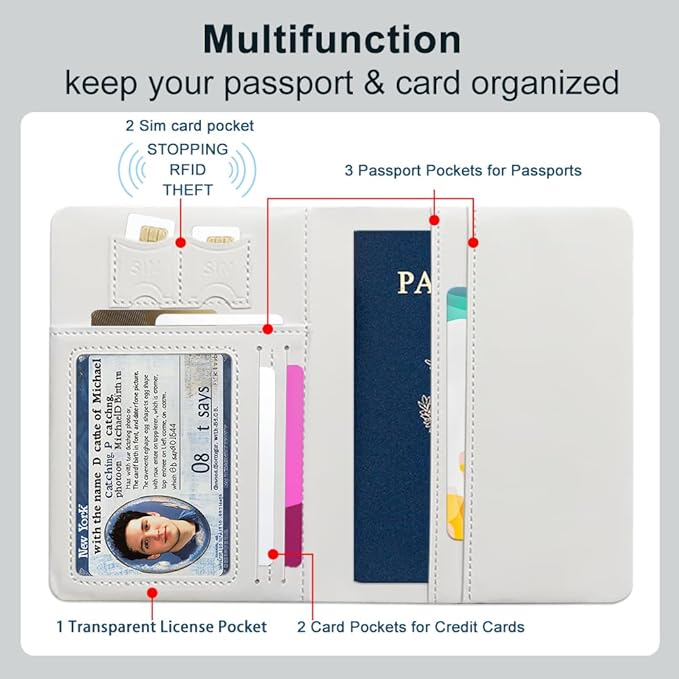PU Leather Passport Holder Cover 5.9×4.3 Inch with Credit Card Slot and Boarding Pass Slot Combo Blocking Passport Holder Wallet Cover Case for Travel Boarding Essentials (Racing Car)