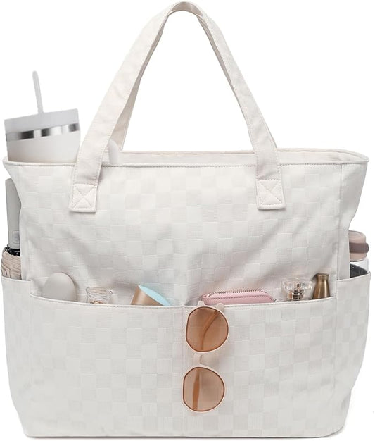 LEDAOU Beach Bag Waterproof Sandproof Women Beach Tote Pool Bag with Zipper for Swim Gym Grocery Travel with Wet Pocket | Sandproof, with Zipper, for Gym, Grocery, Travel, with Wet Pocket