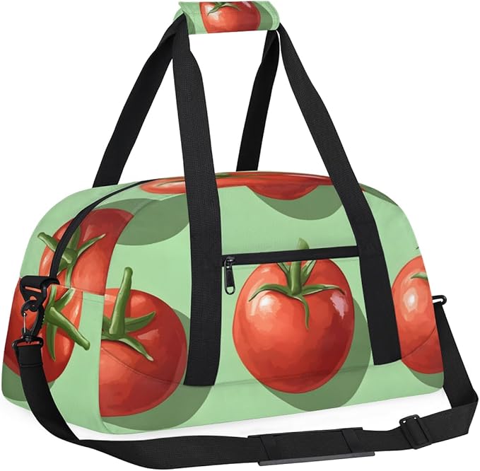 Red And Green Tomatoes Kids-Duffel-Bags Gymnastics Dance Bag Carry-On Overnight Travel Gym Lightweight Dance Sports Bags For Girls Boys Kids，