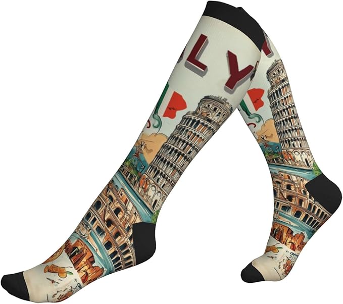 Compression Socks Knee High Circulation Support Socks For Women Men Athletic Running Work Hiking Cycling Travel