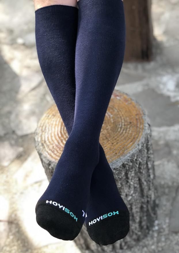 Plus Size Compression Knee High Socks, Wide Calf Extra Large for Men and Women, Comfortable Cotton