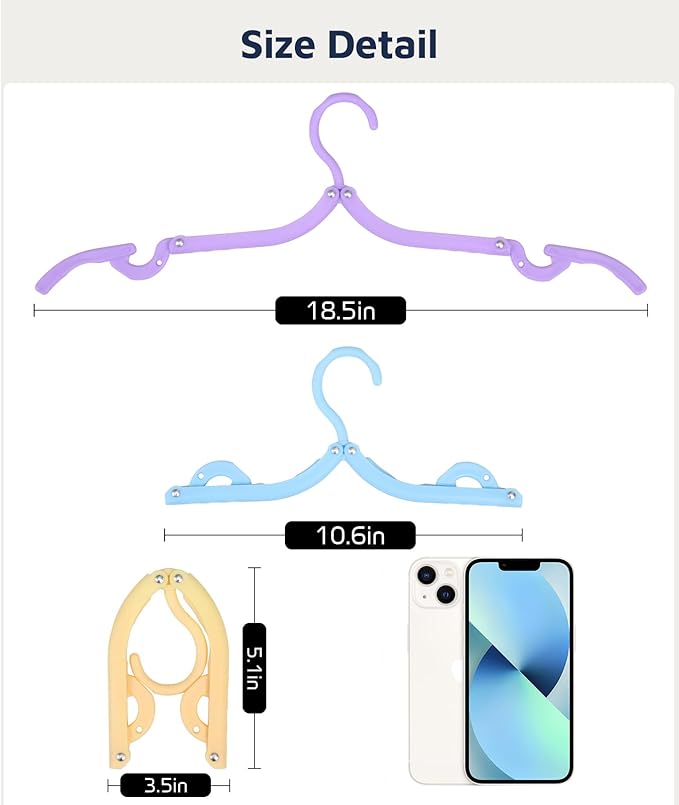 50 Pcs Travel Hangers, Cruise Ship Essentials Foldable Plastic Hangers Travel Essentials, Portable Cruises Must Haves 2026, for Suitcase, RV Camping Airplane Europe Vacation Essential