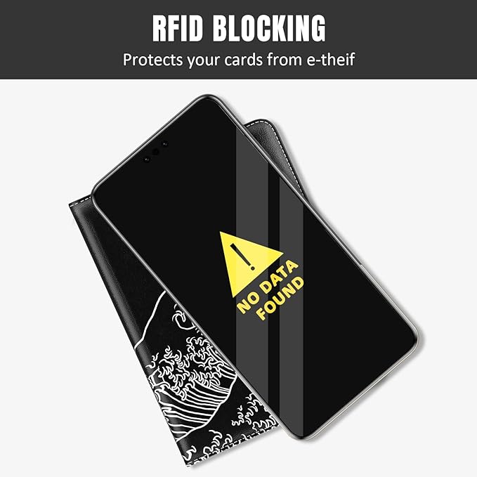 Rimilak Passport Holder, RFID Blocking Passport Cover Wallet Travel Essentials, Leather Travel Air Ticket Documents Organizer Protector for Women and Men, Abstract Waves
