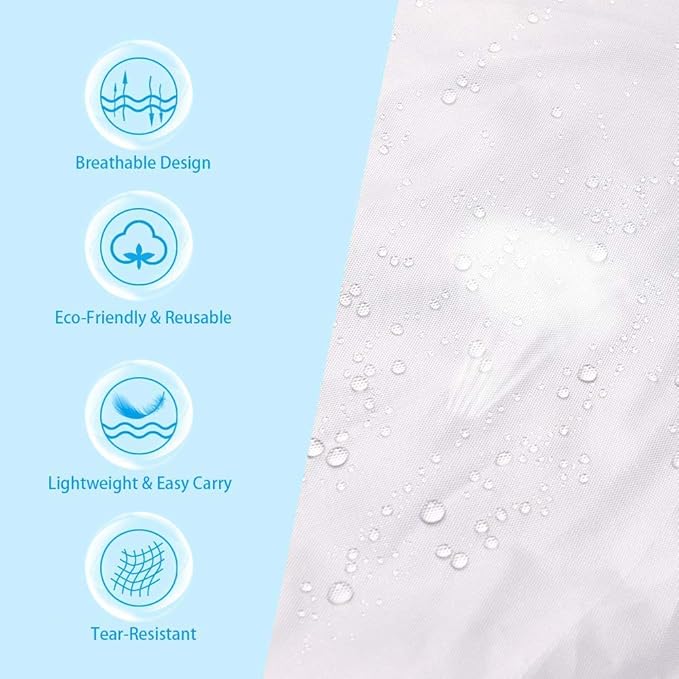 Rain Poncho for Kids (2 Pack), Reusable EVA Children Raincoat Ponchos Rain Jacket with Hood for 6-14 Girls Boys