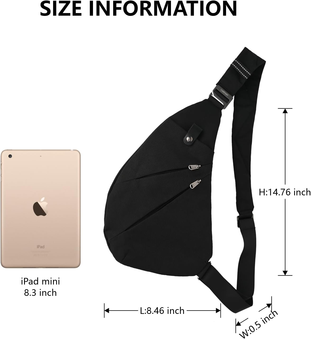 Light And Slim Crossbody Sling Bag Unisex Water Resistant Anti-Theft Shoulder Bag Outdoor Casual Hiking Daypack Personal Pocket Bag