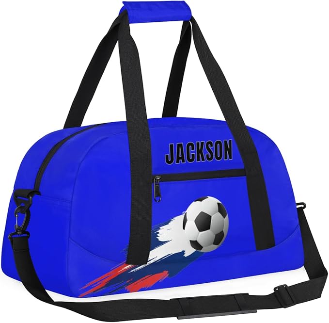 Custom Soccer Gym Duffel for Kids Boys,Personalized Duffel Bag Overnight Bags for Travel Weekender Practice Basketball